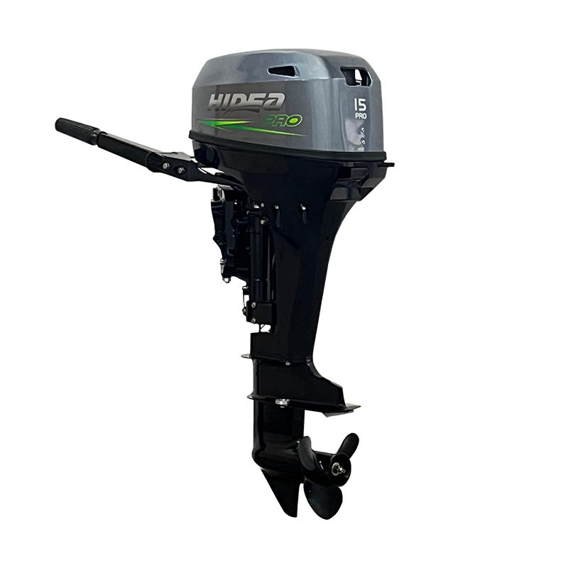 Motor de Popa Hidea 15HP, PRO, 2 Tempos, Partida Manual